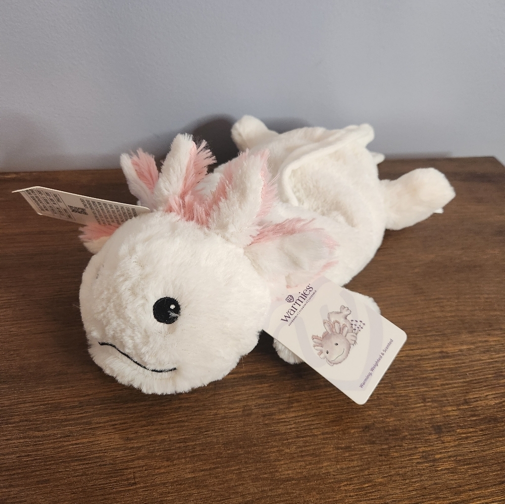 Warmies White and Pink Axolotl Plush Lavender Scent NWT 14in